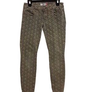 Cabi Women's Skinny Jeans Green Gray Floral Design Size 2